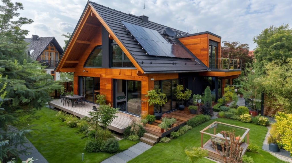 eco-friendly home with solar panels
